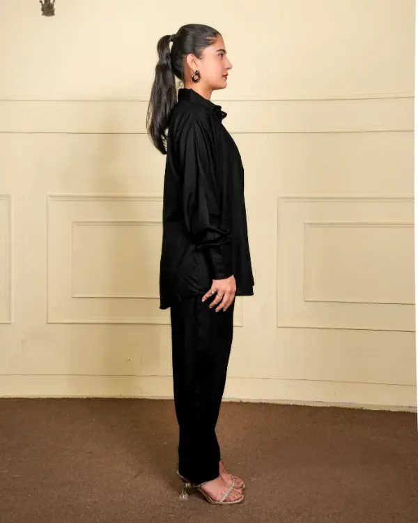 Jet_Black_Solid_Button-Down_Co-Ord_Set_For_Women