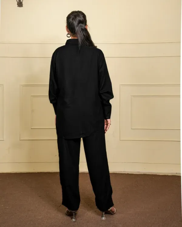 Jet_Black_Solid_Button-Down_Co-Ord_Set_For_Women