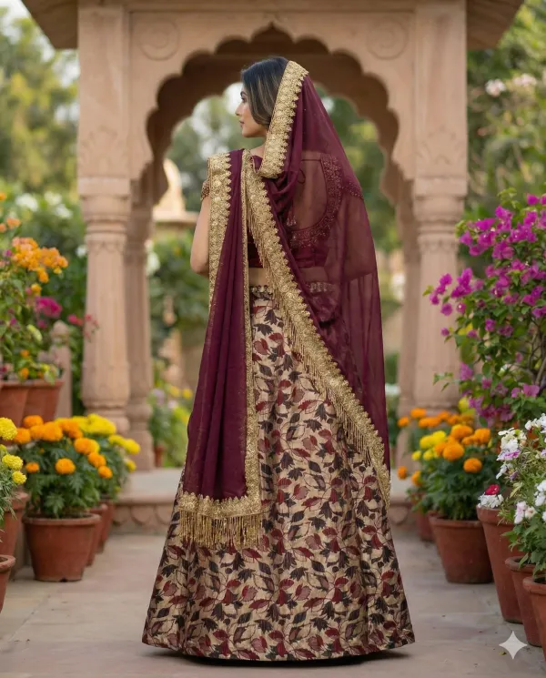 Women's_Designer_Embroidered_Maroon_Lehenga_Set_with_Attached_Drape