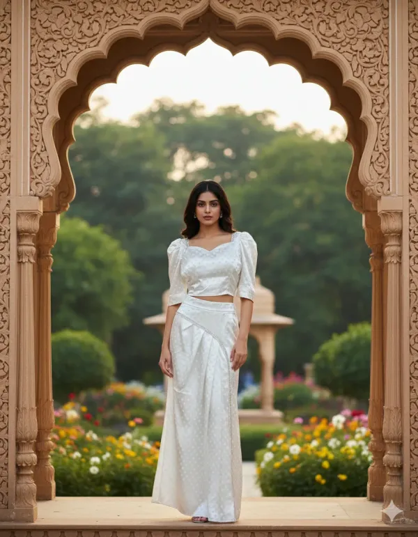 Women's_Designer_White_Satin_Co-ord_Set_(Crop_Top_+_Draped_Skirt)
