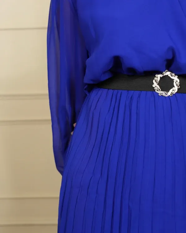 Royal_Blue_Elegant_Royal_Pleated_Midi_Dress_For_Women