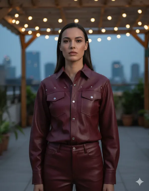 Women’s_Faux_Leather_Co-ord_Set_(Shirt_+_Pants)