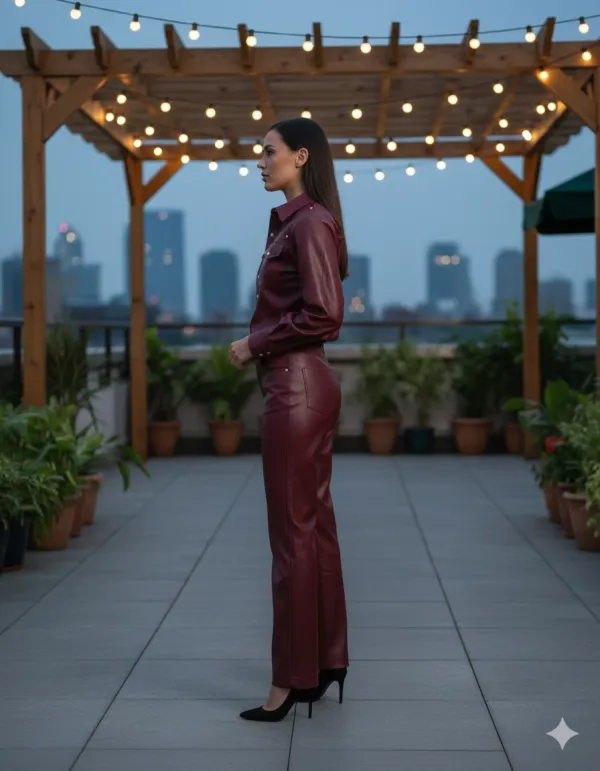 Women’s_Faux_Leather_Co-ord_Set_(Shirt_+_Pants)