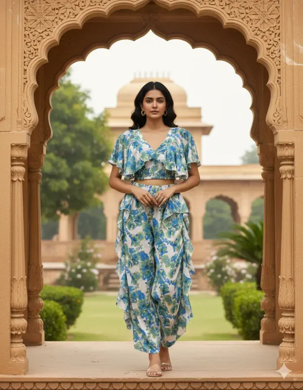 Women's_Floral_Printed_Ruffle_Co-ord_Set_(Crop_Top_+_Dhoti_Style_Pant)