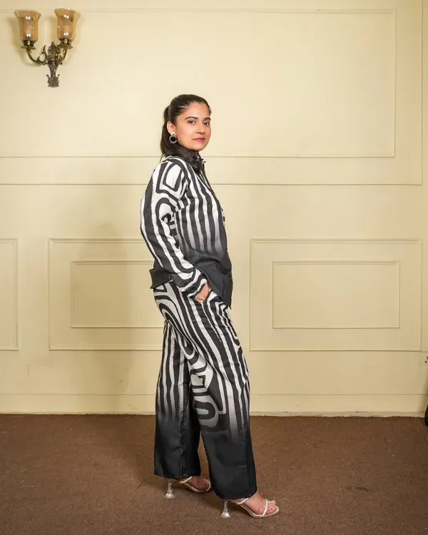 Black_Monochrome_Abstract_Print_Co-Ord_Set_–_Shirt_Pants_For_Women