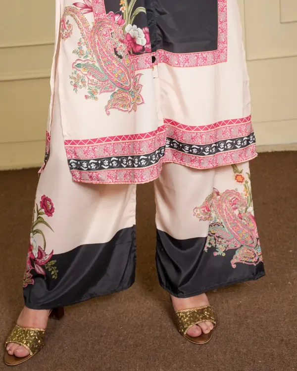 Multicolor_Printed_Co-Ord_Set_With_Collar_Shirt_Solid_Pants_For_Women