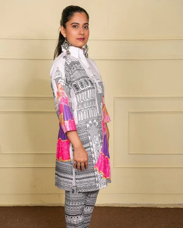 Multicolor_Printed_Co-Ord_Set_With_Designer_Kurta_Straight_Pants_For_Women