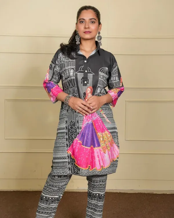 Black_Printed_Co-Ord_Set_With_Ethnic_Motif_Illustration_Detail_For_Women