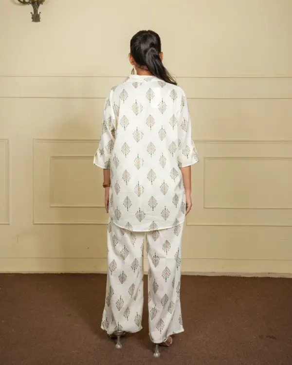 Multicolor_Printed_Co-Ord_Set_(Shirt_+_Pants)_For_Women
