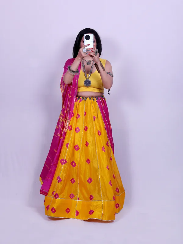 Multicolor_Bandhej_Chaniya_Choli_With_Dupatta_(Unstitched_Blouse)_For_Women
