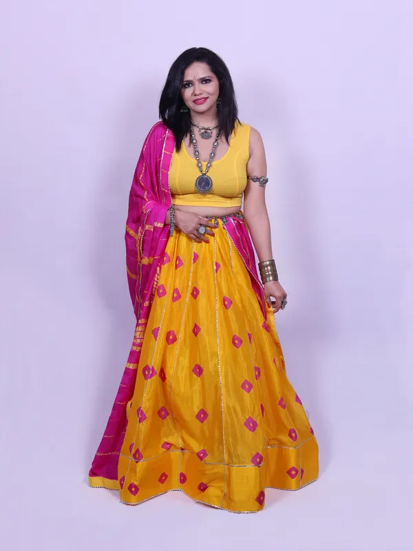 Multicolor_Bandhej_Chaniya_Choli_With_Dupatta_(Unstitched_Blouse)_For_Women