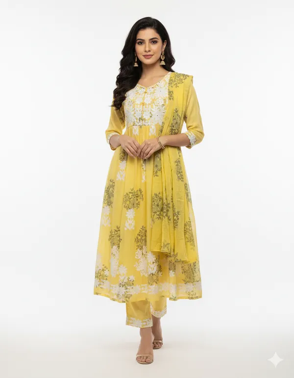 Yellow_Printed_Embroidered_Kurta_Set_With_Matching_Dupatta_For_Women