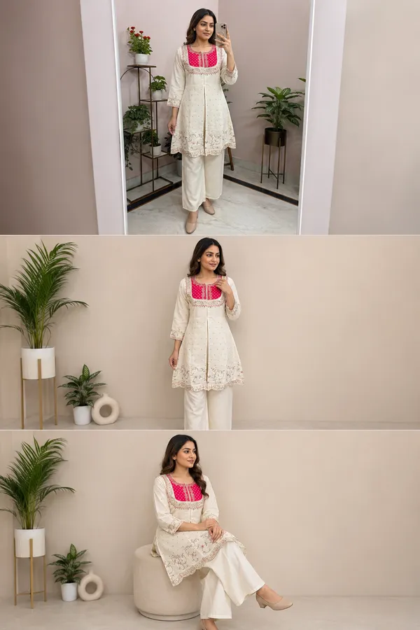 Off_White_Embroidered_Kurta_Set_For_Women