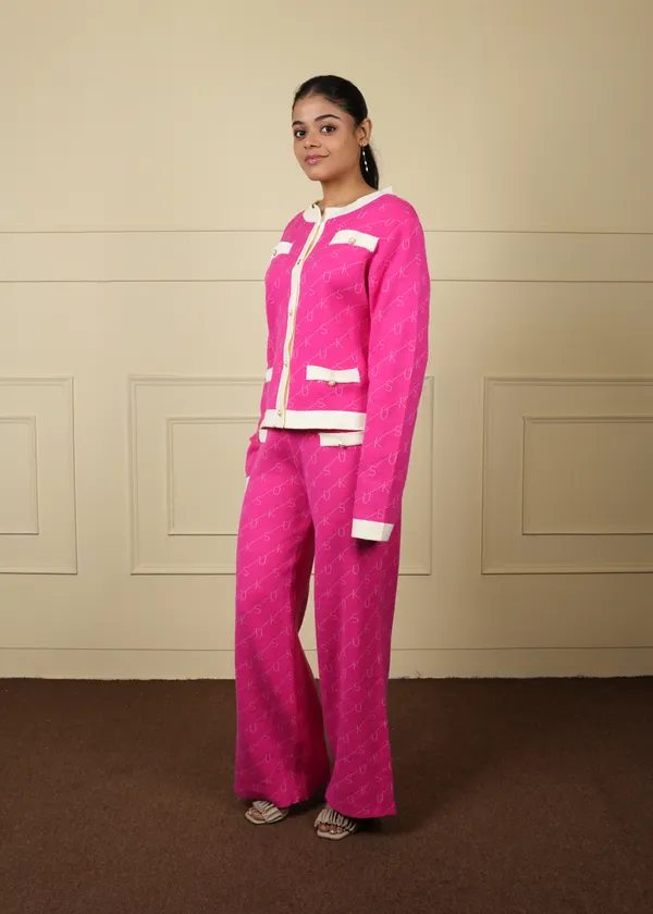 Pink_White_Coat_Trouser_Co-Ord_Set_For_Women