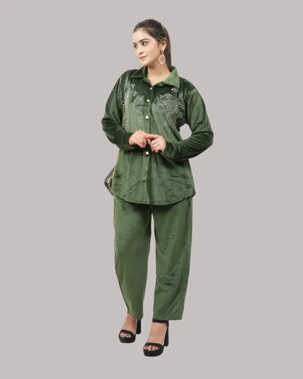 Rust_Green_Roman_Silk_Velvet_Co-Ord_Set_For_Women