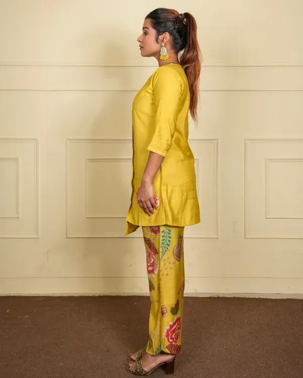 Mustard_Yellow_Floral_Co-Ord_Set_With_Embroidered_Accents_For_Women