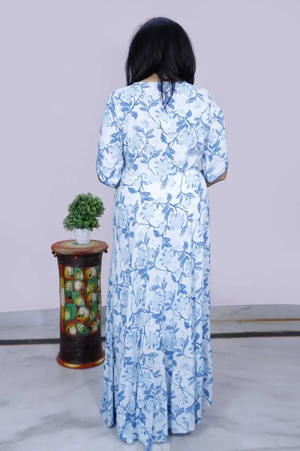 Blue_&_White_Printed_Flared_Maxi_Gown_Dress_With_Embroidered_Yoke_For_Women