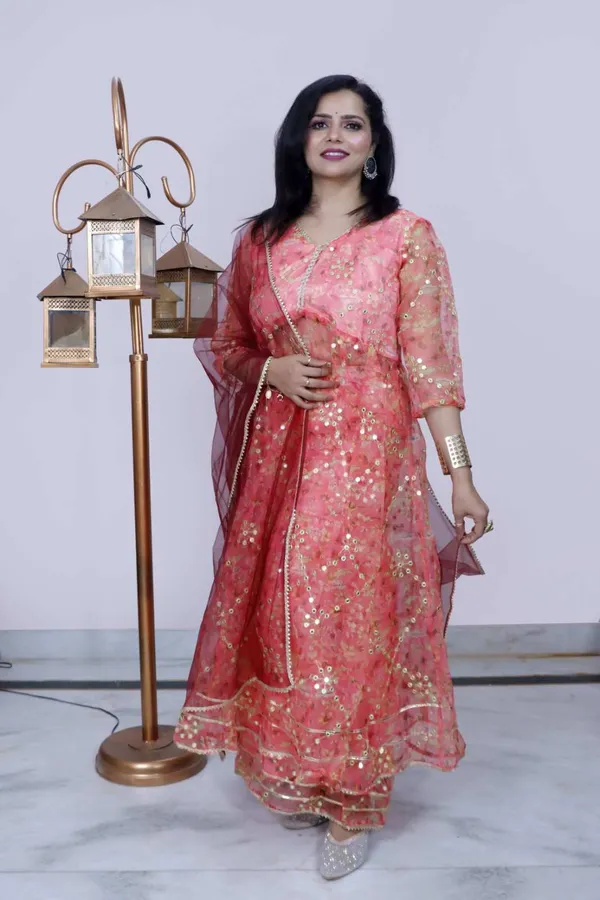 Coral_Pink_Floral_Embellished_Anarkali_Suit_Set_With_Dupatta_For_Women