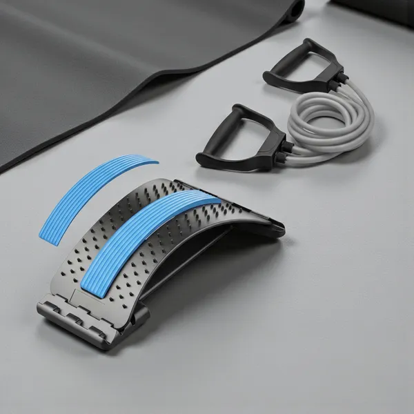 Combo_of_Adjustable_Lumbar_Back_Stretcher_&_Double_Toning_Tube_|_For_Workout