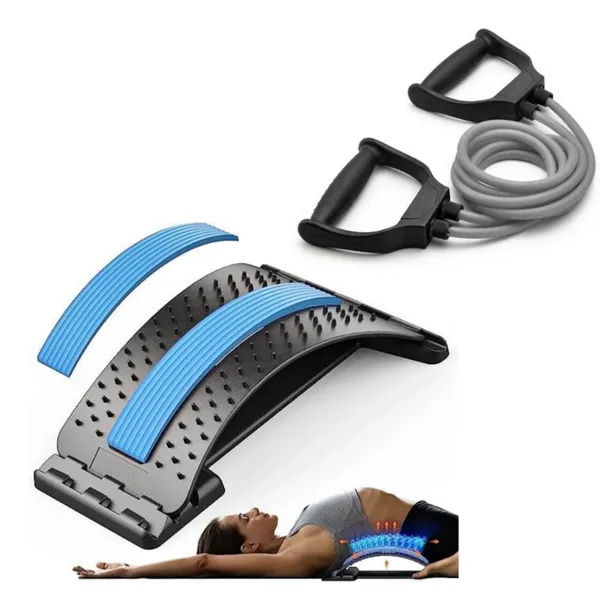 Combo_of_Adjustable_Lumbar_Back_Stretcher_&_Double_Toning_Tube_|_For_Workout