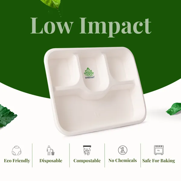 Pack_Of_25_Pieces_White_Sugarcane_Bagasse_4_Compartment_Meal_Trays_Plates