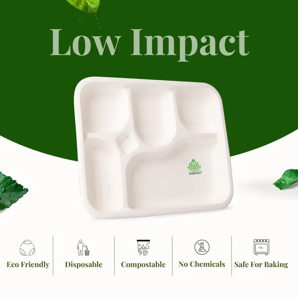 Pack_Of_25_Pieces_White_Sugarcane_Bagasse_5_Compartment_Meal_Trays_Plates