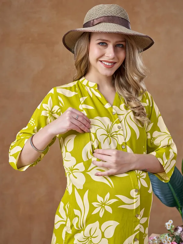 Women's_Floral_Maternity_Dress__Soft_Cotton_Rayon_Blend,_Lightweight,_Flowy_for_Everyday_&_Casual_Wear