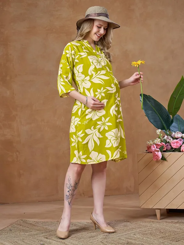 Women's_Floral_Maternity_Dress__Soft_Cotton_Rayon_Blend,_Lightweight,_Flowy_for_Everyday_&_Casual_Wear