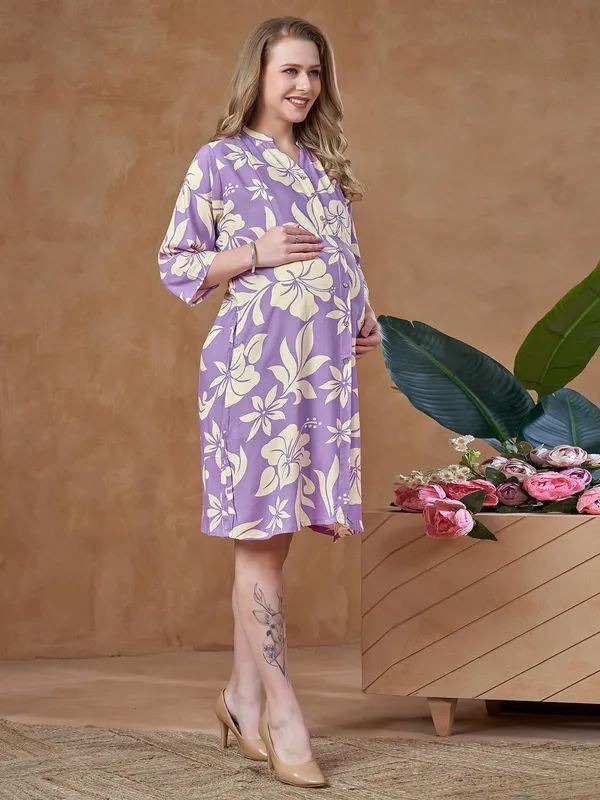 Women's_Floral_Maternity_Dress__Soft_Cotton_Rayon_Blend,_Lightweight,_Flowy_for_Everyday_&_Casual_Wear