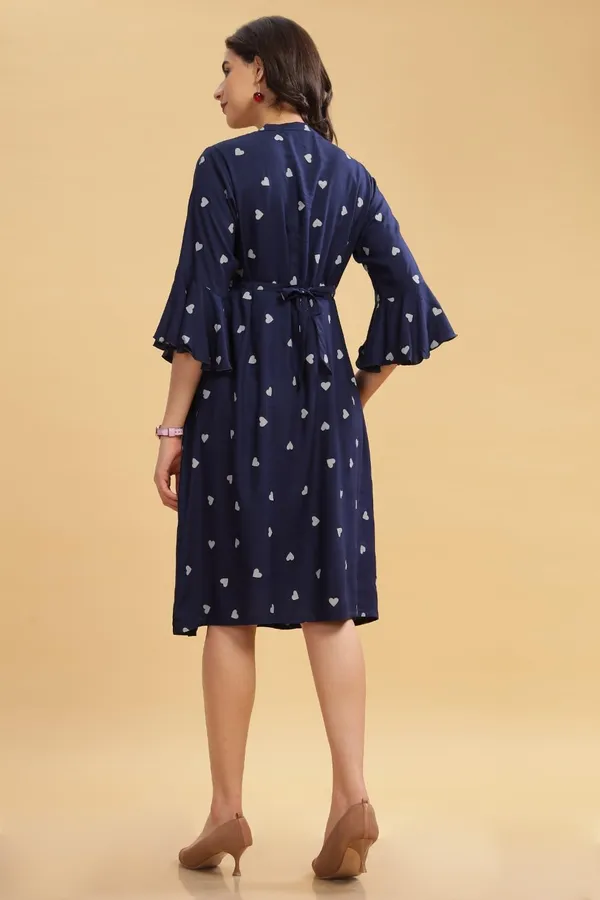 Dual-Zip_Printed_Cotton_Maternity_&_Nursing_Western_Dress__Stylish_Convenience_for_Pre_&_Post_Pregnancy_Women