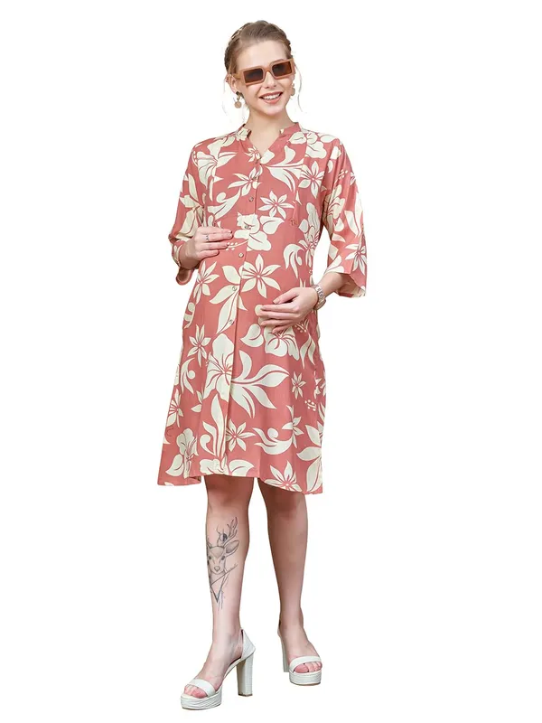Women's_Floral_Maternity_Dress__Soft_Cotton_Rayon_Blend,_Lightweight,_Flowy_for_Everyday_&_Casual_Wear
