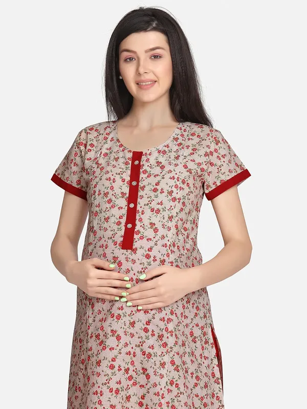 Red_Nursing_Kurti_For_Feeding_Printed_Maternity_Kurti_With_Zipper_For_Post_Pregancy_Breast_Feeding_Cotton_Rayon_For_Women