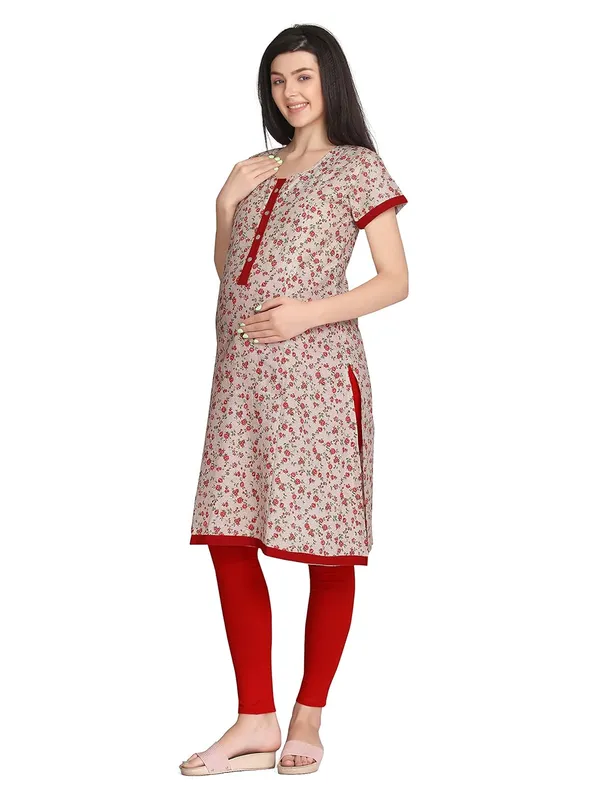 Red_Nursing_Kurti_For_Feeding_Printed_Maternity_Kurti_With_Zipper_For_Post_Pregancy_Breast_Feeding_Cotton_Rayon_For_Women