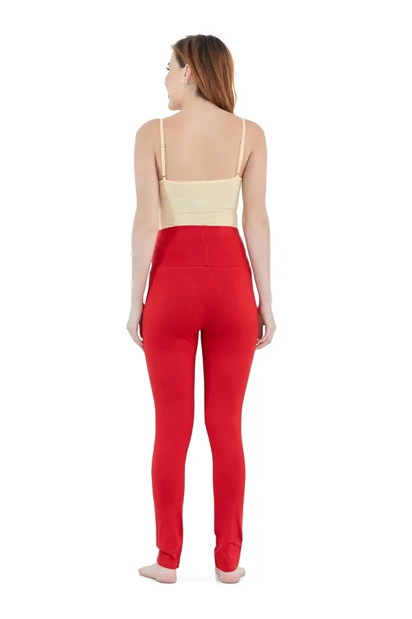 Red_Cotton_Stretchable_Maternity_Leggings_For_Pregnancy_Over_The_Belly_Stretchable_Maternity_Pants_For_Pre_&_Post_Pregnancy_For_Women