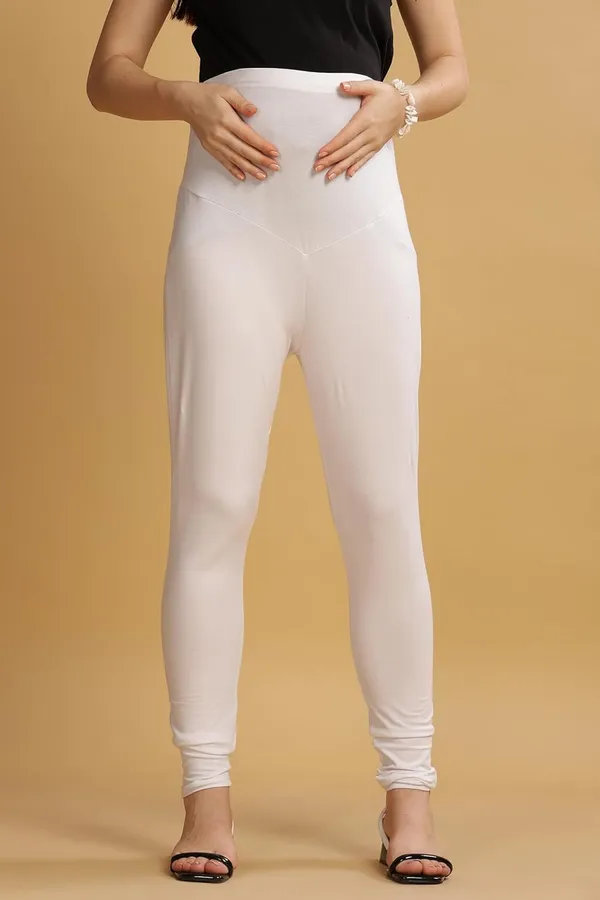 White_Cotton_Stretchable_Maternity_Leggings_For_Pregnancy_Over_The_Belly_Stretchable_Maternity_Pants_For_Pre_&_Post_Pregnancy_For_Women