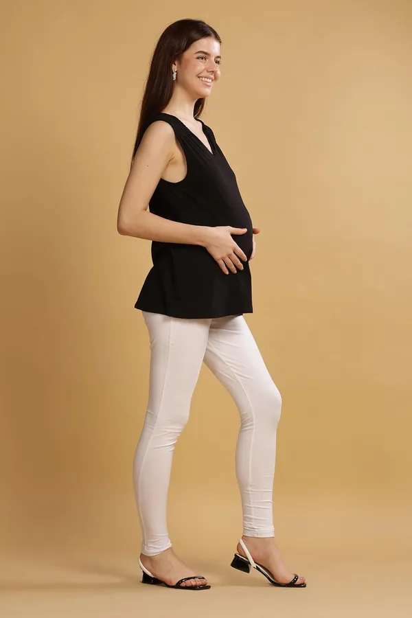 White_Cotton_Stretchable_Maternity_Leggings_For_Pregnancy_Over_The_Belly_Stretchable_Maternity_Pants_For_Pre_&_Post_Pregnancy_For_Women