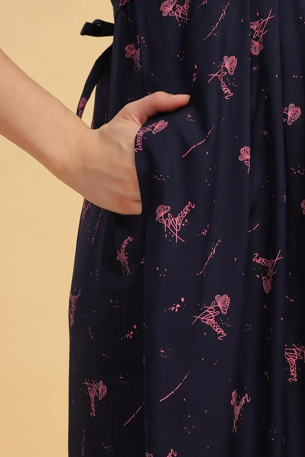 Dual-Zip_Printed_Cotton_Maternity_&_Nursing_Western_Dress__Stylish_Convenience_for_Pre_&_Post_Pregnancy_Women