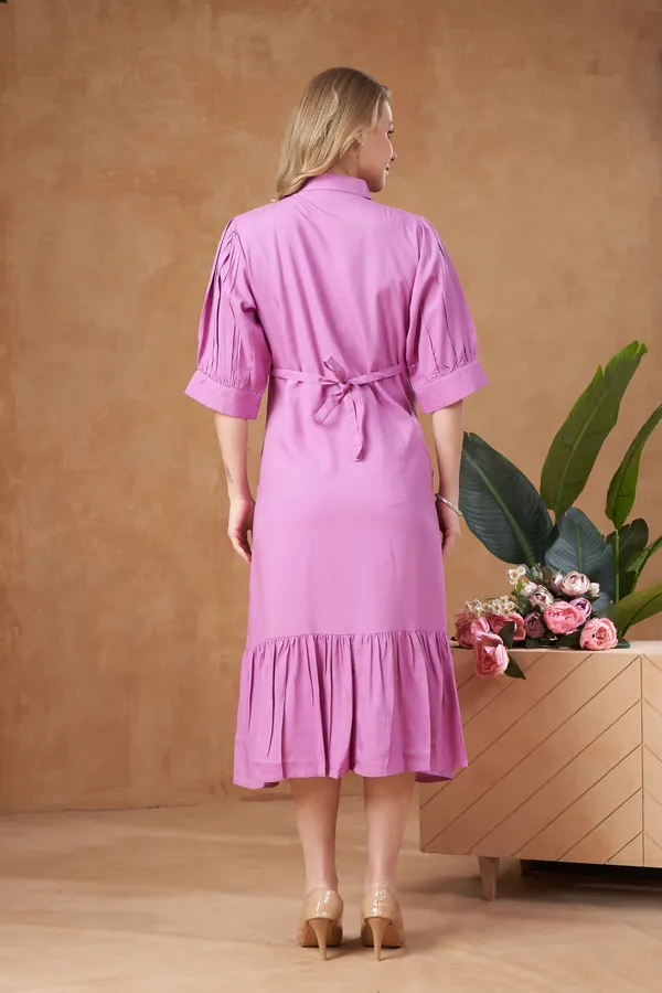 Pink_Rayon_Maternity_Use_Adjustable_Long_Dress_For_Women