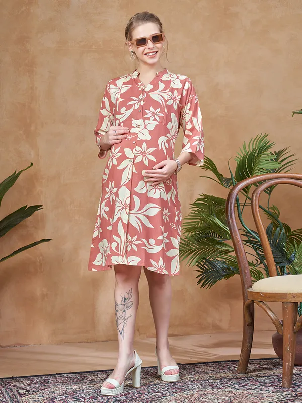 Women's_Floral_Maternity_Dress__Soft_Cotton_Rayon_Blend,_Lightweight,_Flowy_for_Everyday_&_Casual_Wear