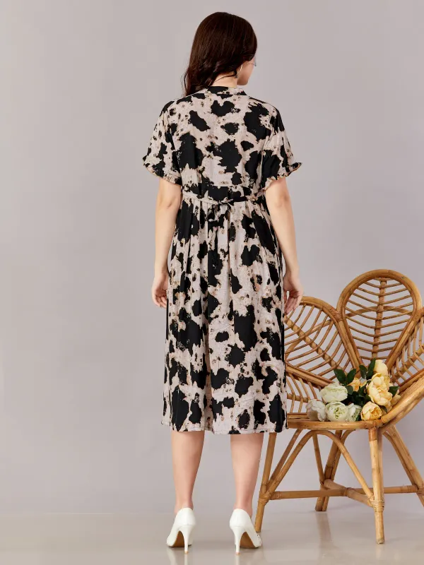 Black_Premium_Rayon_Maternity_Use_Adjustable_Long_Dress_For_Women