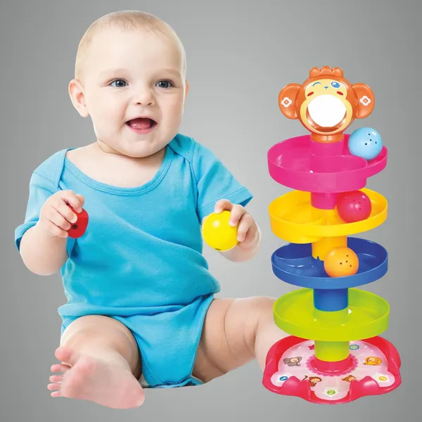 Multicolour_4-Layer_Ball_Drop_&_Roll_Swirling_Tower_-_Educational_Toy_For_Babies_&_Toddlers__Stack,_Drop_&_Roll_Fun_With_3_Spinning_Acrylic_Activity_Balls__Multicolor