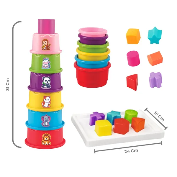Multicolour_4_In_1_Baby_Toy_Pack__Stacking_Cups_&_Shape_Sorting_Blocks__Activity_&_Learning_Toys_For_Babies__Infant_&_Preschool_Toys__12_Months_And_Above