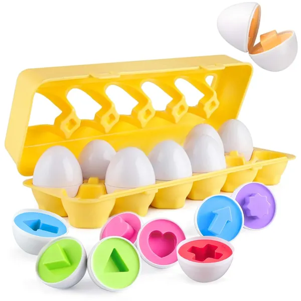 Yellow_Egg_Matching_Shape_Theme_12_Multicolor_Eggs_Matching_Game_Educational_Toys_For_Kids