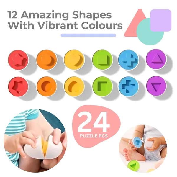 Multicolour_Matching_Shapes_Eggs__Activity_Toy_For_Babies__12_Multicolor_Eggs__Educational_Game_For_Toddler_&_Preschool_Kids__Pull-Along_Hen_Toy_With_Wheels