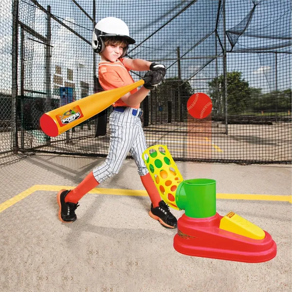 Multicolour_Automatic_Ball_Shooter_With_Bat__Plastic_Pitcher_Power_Shot_Game_Bat-Ball__Multicolor