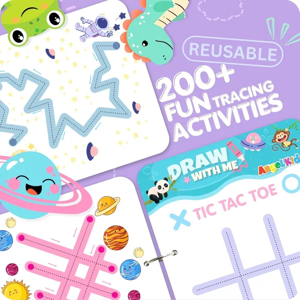 Multicolour_Draw_&_Wipe__64_Pages__Reusable_Tracing_Workbook_Set__Alphabets_&_Numbers__Pen_Control_Training_Book_For_Learning_To_Write__Hand_Writing_Preschool_Educational_Kit_For_Kids