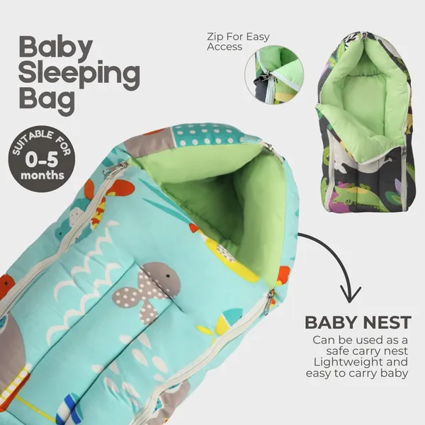 3_in_1_Baby_Sleeping_Bag_&_Baby_Nest_|_Cotton_Portable_Bedding_Set_for_Infants_|_Unisex_Baby_Sleeping_Bed_|_0-5_Months
