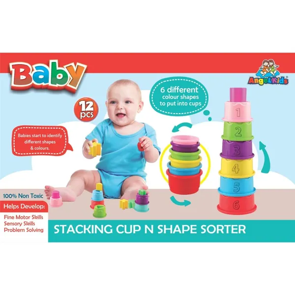 Multicolour_Stacking_Cup_And_Shape_Sorter_I_Activity_Toy_For_Babies_I_Multicolor_I_Infant_&_Preschool_Toys_I_Develops_Motor_&_Reasoning_Skills