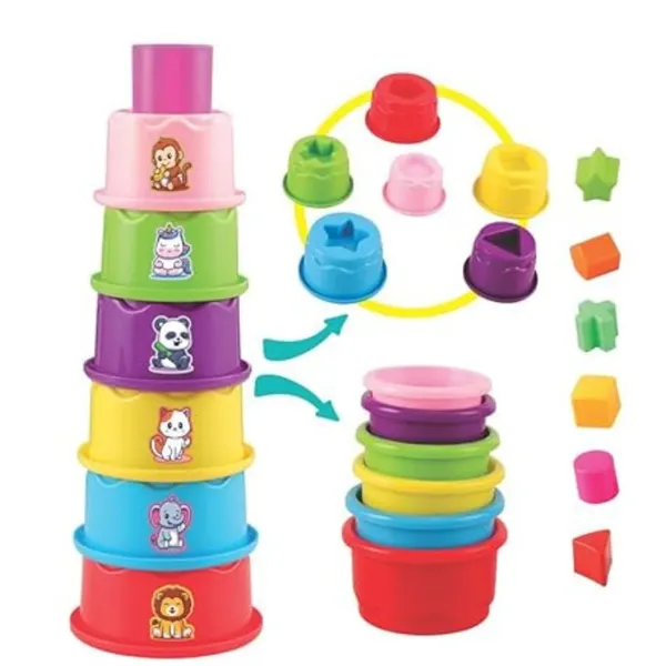 Multicolour_Stacking_Cup_And_Shape_Sorter_I_Activity_Toy_For_Babies_I_Multicolor_I_Infant_&_Preschool_Toys_I_Develops_Motor_&_Reasoning_Skills
