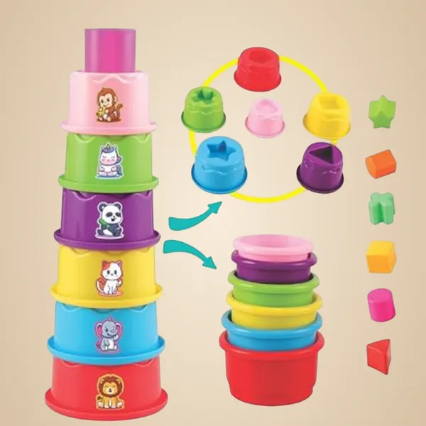 Multicolour_Stacking_Cup_And_Shape_Sorter_I_Activity_Toy_For_Babies_I_Multicolor_I_Infant_&_Preschool_Toys_I_Develops_Motor_&_Reasoning_Skills